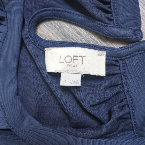 Loft Blue Halter Tank Top LOFT Size Medium - Picture 6 of 6